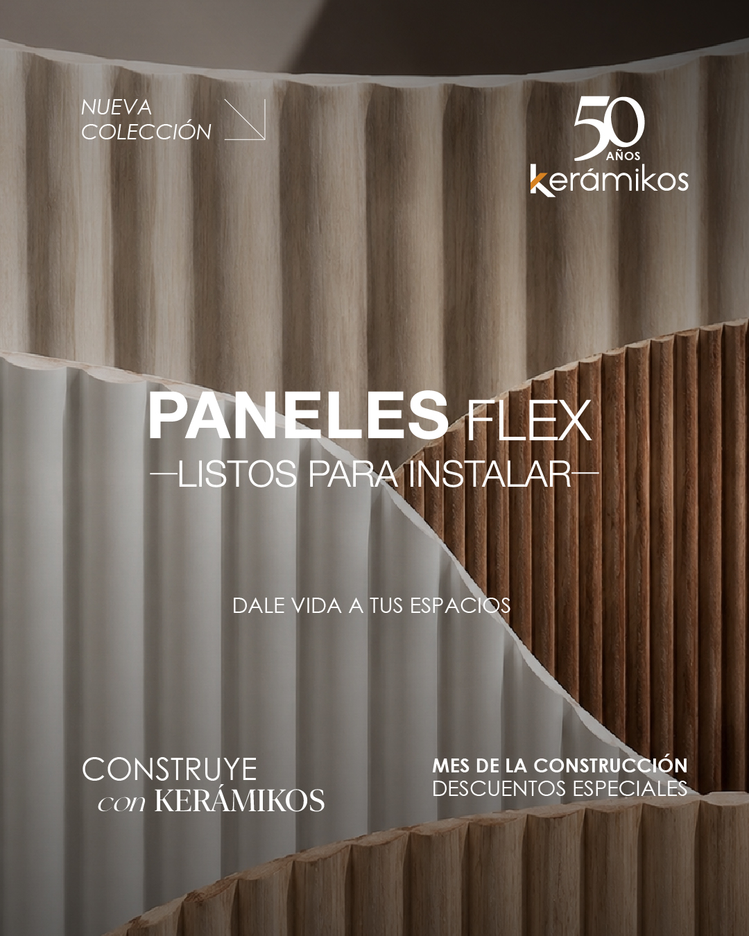 Paneles flexibles para revestimiento de paredes y acabados de construcción