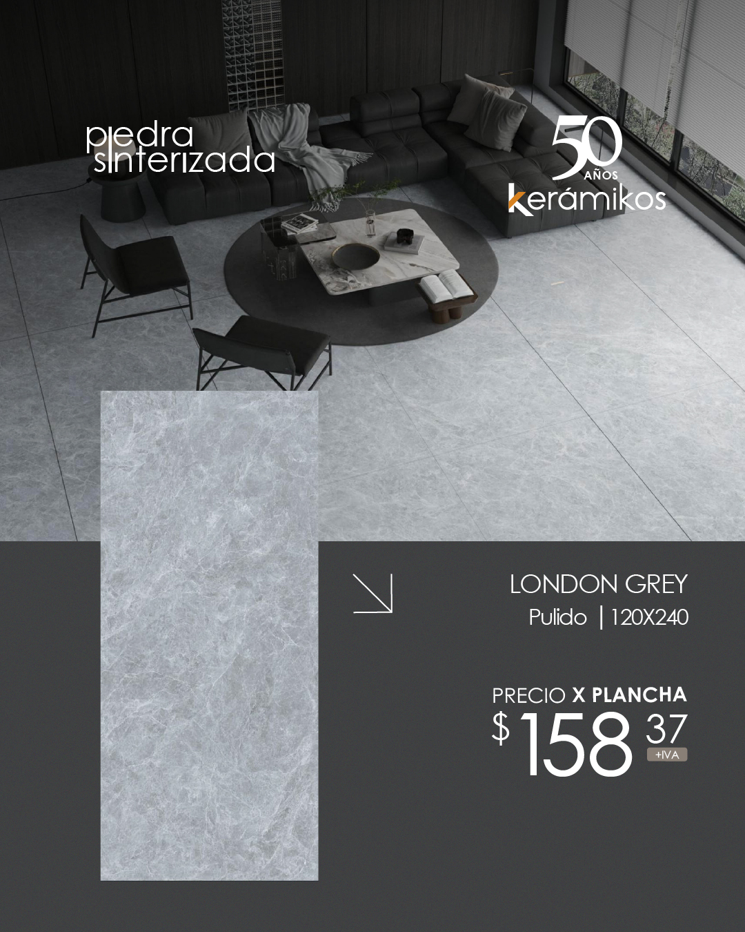 Piedra sinterizada para arquitectura y diseño de interiores